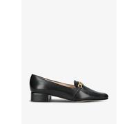 Tom Ford Womens Black/comb Logo-plaque Leather Loafers Eur 37.5 / 4.5 Uk Women