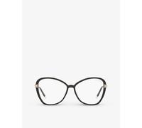 Tom Ford Womens Black Ft5769-b Irregular-frame Acetate and Metal Optical Glasses 56mm