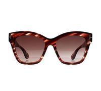 Tom Ford Women's Butterfly Coloured Havana Bordeaux Gradient Elvira FT1217 in Red