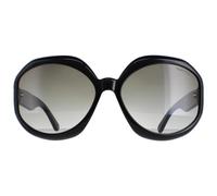 Tom Ford Round Womens Shiny Black Smoke Gradient Georgia 02 FT1011 - One Size