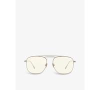 Tom Ford Womens Grey Ft5731-b Pilot-frame Metal Glasses