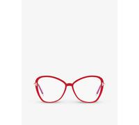 Tom Ford Womens Pink Ft5769-b Irregular-frame Acetate and Metal Optical Glasses 56mm