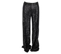 Tom Ford Women's Preloved Sequinned Wide-leg Trousers In Black Polyester | Size: 2