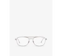 Tom Ford Womens Silver Ft5848 Private Collection Aviator-frame Metal Optical Glasses 5.4cm