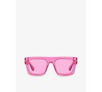 Tom Ford Womens Tom Ford Ft0711 Fausto Square-Frame Acetate Sunglasses Pink