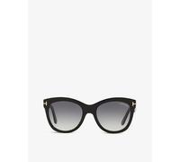 Tom Ford Womens Tom Ford Ft0870 Wallace Cat-Eye Acetate Sunglasses Black