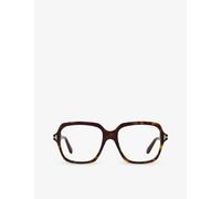 Tom Ford Womens Tom Ford Ft5908-B Irregular-Frame Acetate Glasses Brown