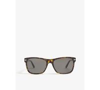 Tom Ford Womens Tom Ford Giulio Tortoiseshell Rectangle-Frame Sunglasses Brown