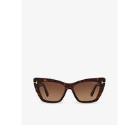 Tom Ford Womens Tom Ford Tr001312 Ft0871 Cat-Eye Tortoiseshell Acetate Sunglasses Brown