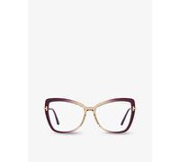 Tom Ford Womens Tom Ford Tr001665 Butterfly-Frame Acetate Optical Glasses