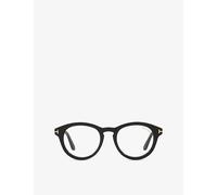 Tom Ford Womens Tom Ford Tr001853 Round-Frame Acetate Optical Glasses Black