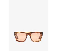 Tom Ford Womens Tom Ford Tr001917 Fausto Square-Frame Tortoise Acetate Sunglasses Brown