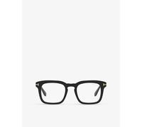 Tom Ford Womens Tom Ford Tr001964 Square-Frame Acetate Optical Glasses Black