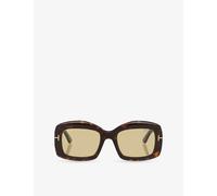 Tom Ford Womens Tom Ford Tr001992 Venetia Rectangle-Frame Acetate Sunglasses Brown