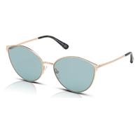 Tom Ford Zeila FT0654 Women's Sunglasses 28X Shiny Gold/Blue Gradient