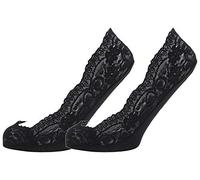 Tom Franks 2 Pack Ladies Lace Footsie Liners UK Size 4-7 Black