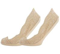 Tom Franks 2 Pack Ladies Lace Footsie Liners UK Size 4-7 Nude