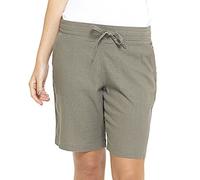 Tom Franks Ladies Linen Blend Pull On Ribbed Waist Shorts Khaki Green 20
