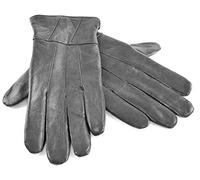 Tom Franks Ladies Thermal Lined Super Soft Fine Leather Warm Winter Gloves - Grey - Small-Medium