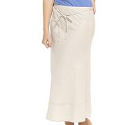 Tom Franks Linen Blend Bias Cut Skirt Stone 14