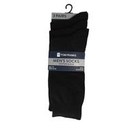 Tom Franks Mens 3 Pack Tom Franks Cotton Blend With Elastane Socks SK601 - Black - 7-11