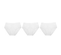Tom Franks Mens 3 Pack White Cotton Keyhole Y Front Briefs (UK, Alpha, L, Regular, Regular, White)