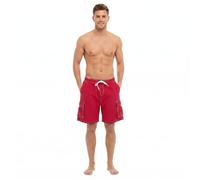 Tom Franks Mens Contrasting Summer Beach Swim Pool Shorts with Inside Mesh Liner - Coral Red - L