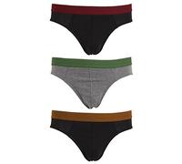 Tom Franks Men's Striped Briefs 3-Pack (Large) (Orange/Red/Green)