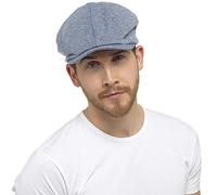 Tom Franks Mens Textured Weave Bakers Boy Hat Blue M/L