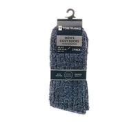 Tom Franks Mens Tom Franks Cosy Socks With Gripper GL1248 - Blue - UK 6-11