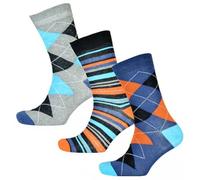 Tom Franks Three Pairs of Mens Cotton Rich Argyle Socks in Pack 2, size: One Size