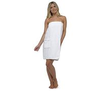 Tom Franks Womens 100% Cotton Shower Wrap Bath Towel White M-L
