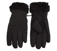 Tom Franks Womens/Ladies Quilted Gloves With Faux Fur Trim (One Size) (Black)