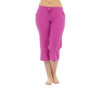 Tom Franks Women's Light Cool Linen Summer 3/4 Capri Crop Trousers (12) Pink