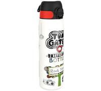 Tom Gates Lightweight Steel Water Bottle, 600 ml/20 oz, Non-Insulated, Leak Proof, Easy to Open, Secure Lock, Dishwasher Safe, Flip Cover, Fits Cup Holders, Carry Handle, Metal Water Bottle, Rockstar