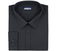 Tom Hagan Mens Formal Shirts Long Sleeve Stylish Plain Coloured Big Sizes 15 to 18 (18 (45), Black)