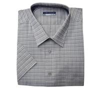 Tom Hagan Mens Formal Shirts Short Sleeve Stylish Check Pattern Rectangles Big Sizes 3XL 4 XL 5XL 6XL (3XL (19-19.5) 55, Olive)