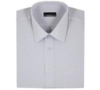 Tom Hagan Mens Formal Shirts Short Sleeve Stylish Plain Coloured Big Sizes 3XL 4XL 5XL 6XL (3XL (19-19.5) 55, White)