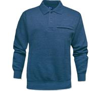 Tom Hagan MEN'S SWETSHIRT 3 BUTTON PLACKET WITH COLLAR AND ZIP POCKET ELASTICATED CUFFS AND WAISTBAND (STEEL BLUE, 6X-LARGE)