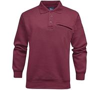 TOM HAGAN MEN'S SWETSHIRT 3 BUTTON PLACKET WITH COLLAR AND ZIP POCKET ELASTICATED CUFFS AND WAISTBAND (BURGUNDY, X-LARGE)