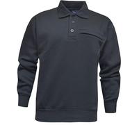 Tom Hagan Men's SWETSHIRT 3 Button Placket with Collar and Zip Pocket Elasticated Cuffs and Waistband (Black, XX-Large)