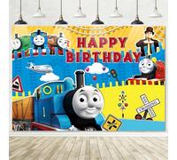 Tom Happy Birthday Backdrop Decorations - Large Photography Backdrop for Birthday Party Supplies for Kids Party Decorations, Photo Background Wall Art Decor Banner for Boys & Girls