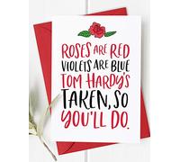 Tom Hardy Funny Valentines Card for Him, Boyfriend Husband, Tom Hardy Merchandise Gifts, Roses are Red Funny Anniversary Card