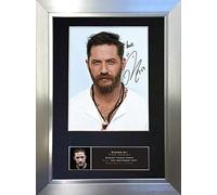 TOM HARDY Signed Autograph Mounted Photo Reproduction PRINT A4 Rare Perfect Birthday (297 x 210mm) #580 (Silver Frame)