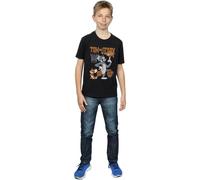 Tom & Jerry Boy's Absolute Cult Basketball T-Shirt in Black | Size: 5-6 Years Tom & Jerry Black 5-6 Years