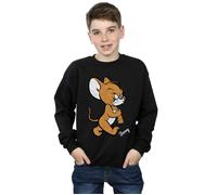 Tom & Jerry Boy's Angry Mouse Cotton Sweatshirt in Black | Size: 7-8 Years Tom & Jerry Black 7-8 Years