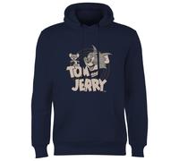 Tom & Jerry Circle Hoodie - Navy | Size: 2XL Tom & Jerry Navy 2XL