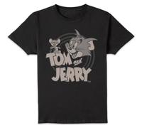 Tom & Jerry Circle Men's T-Shirt - Black | Size: 2XL Tom & Jerry Black 2XL