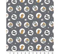 Tom & Jerry Circles Stars Cartoon Characters Cotton Fabric by 0.5M Multiples (100% Cotton, 110 cm Wide, Licensed Fabric Ideal for Crafts, Kid's Sewing, Baby Quilting)