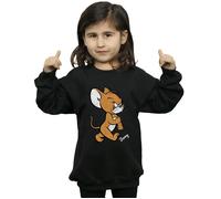 Tom & Jerry Girl's Angry Mouse Cotton Sweatshirt in Black | Size: 5-6 Years Tom & Jerry Black 5-6 Years